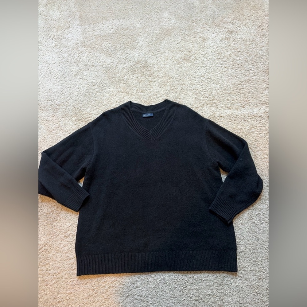 Womens Gap V-neck Black Pullover Sweater Size Small Cotton Blend